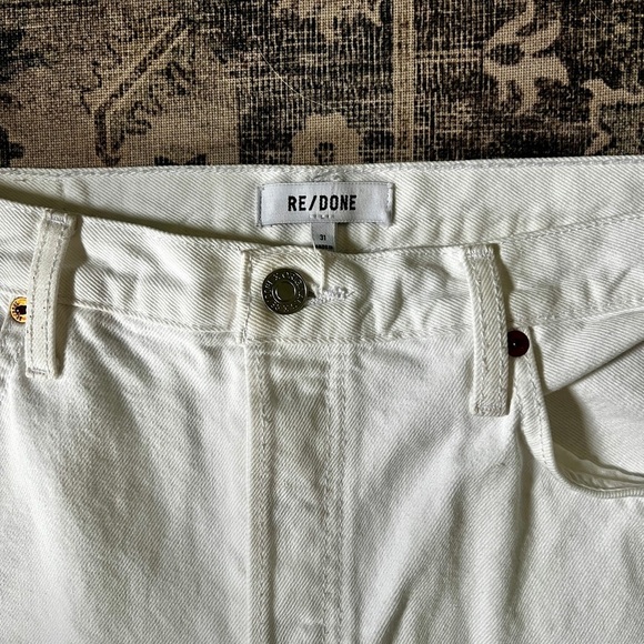 RE/DONE White Straight Leg Jeans - Picture 3 of 6